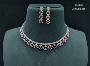 Cz Necklace 04473 - KRISHNA'S SWETA JEWELLERY