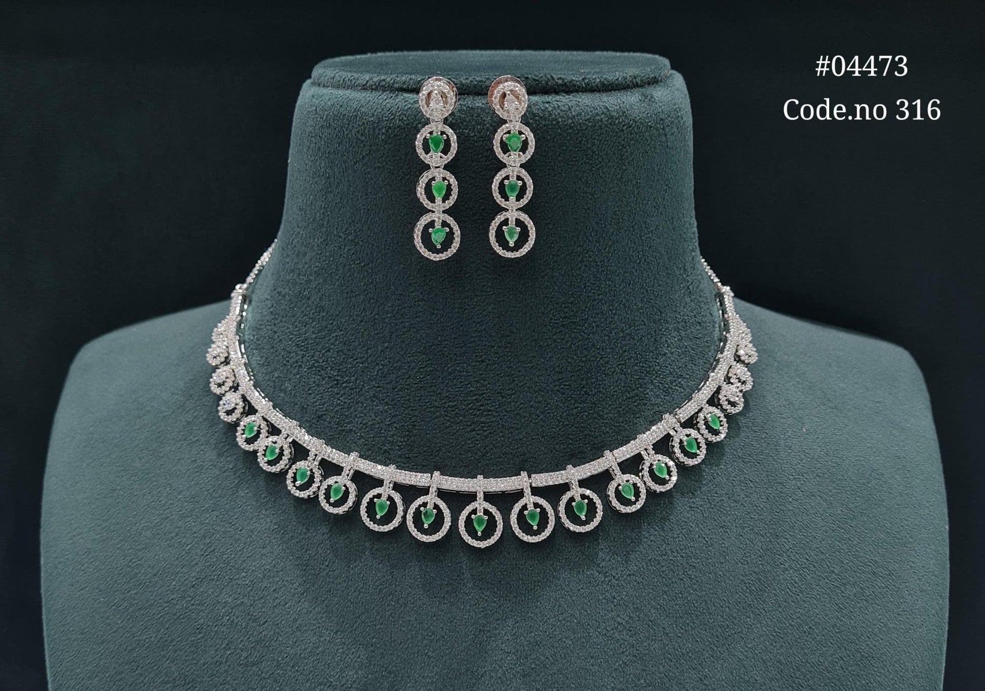 Cz Necklace 04473 - KRISHNA'S SWETA JEWELLERY