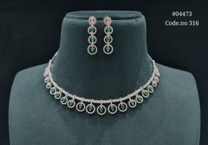 Cz Necklace 04473 - KRISHNA'S SWETA JEWELLERY