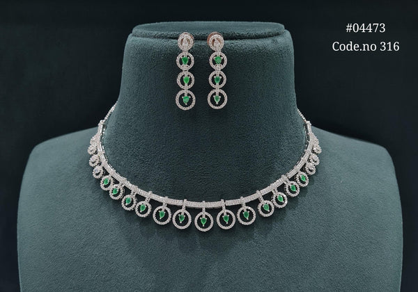 Cz Necklace 04473 - KRISHNA'S SWETA JEWELLERY