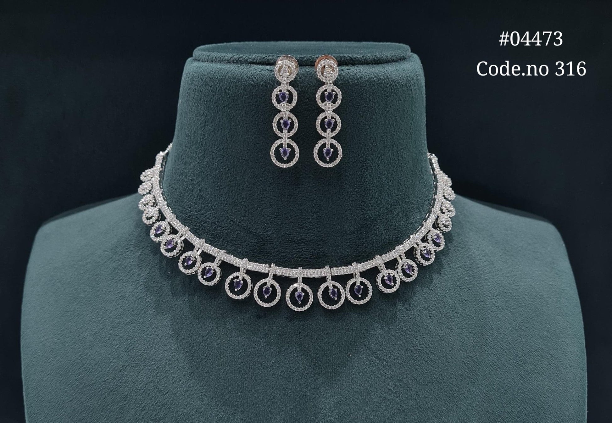 Cz Necklace 04473 - KRISHNA'S SWETA JEWELLERY