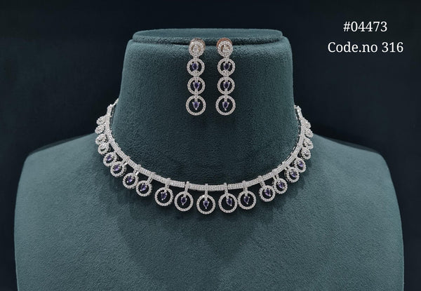 Cz Necklace 04473 - KRISHNA'S SWETA JEWELLERY