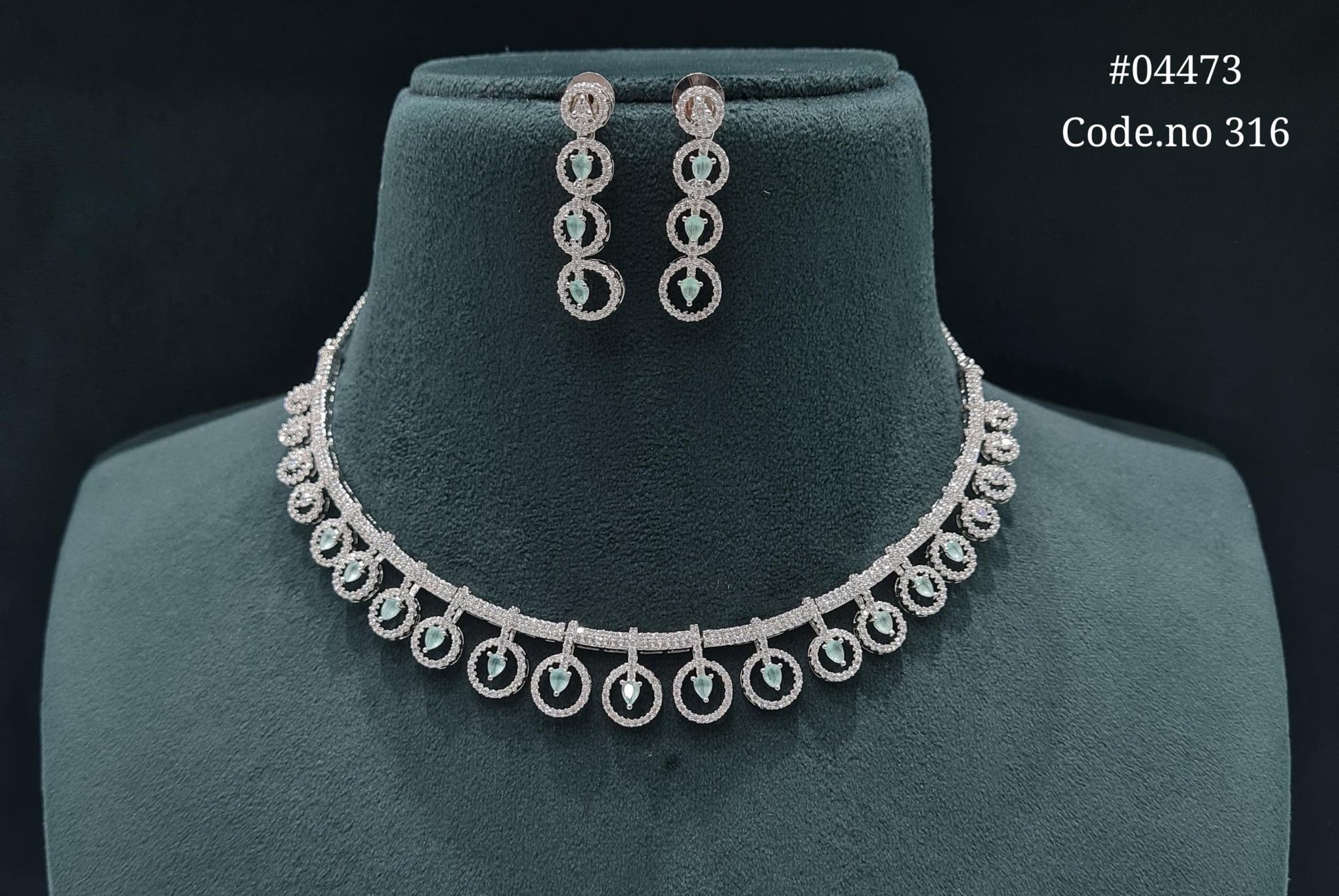 Cz Necklace 04473 - KRISHNA'S SWETA JEWELLERY