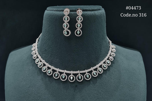 Cz Necklace 04473 - KRISHNA'S SWETA JEWELLERY