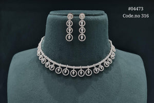 Cz Necklace 04473 - KRISHNA'S SWETA JEWELLERY
