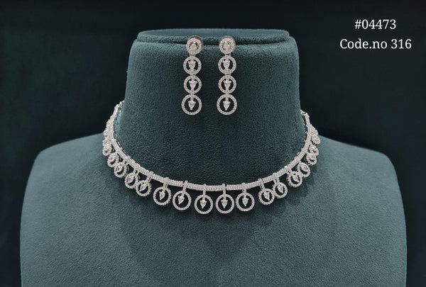 Cz Necklace 04473 - KRISHNA'S SWETA JEWELLERY