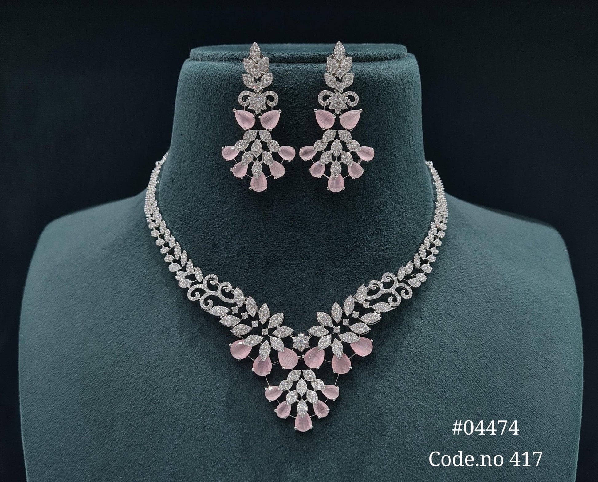 Cz Necklace 04474 - KRISHNA'S SWETA JEWELLERY