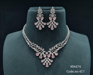 Cz Necklace 04474 - KRISHNA'S SWETA JEWELLERY