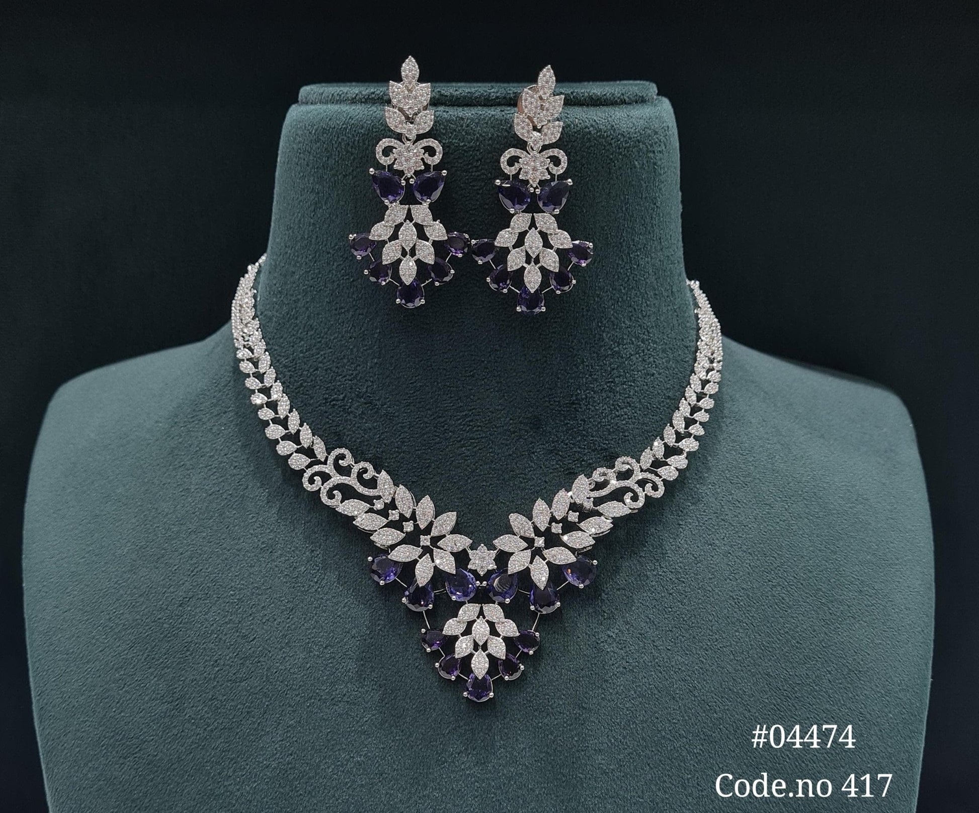 Cz Necklace 04474 - KRISHNA'S SWETA JEWELLERY