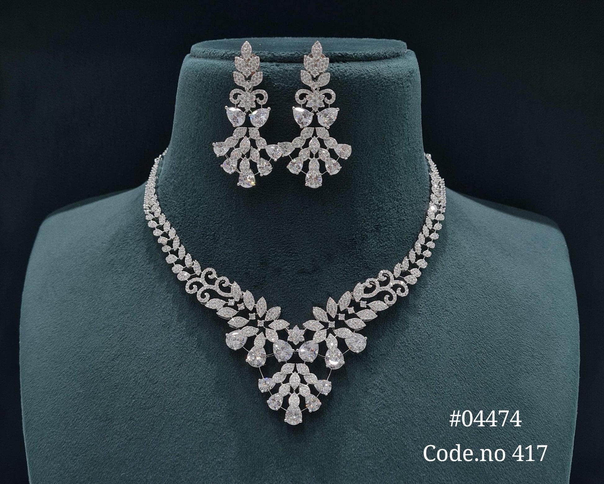 Cz Necklace 04474 - KRISHNA'S SWETA JEWELLERY