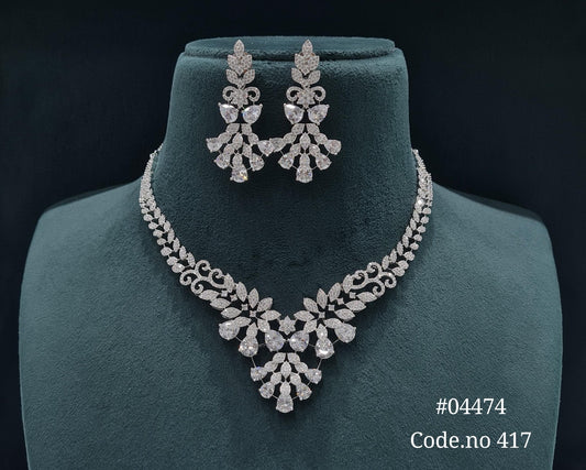 Cz Necklace 04474 - KRISHNA'S SWETA JEWELLERY