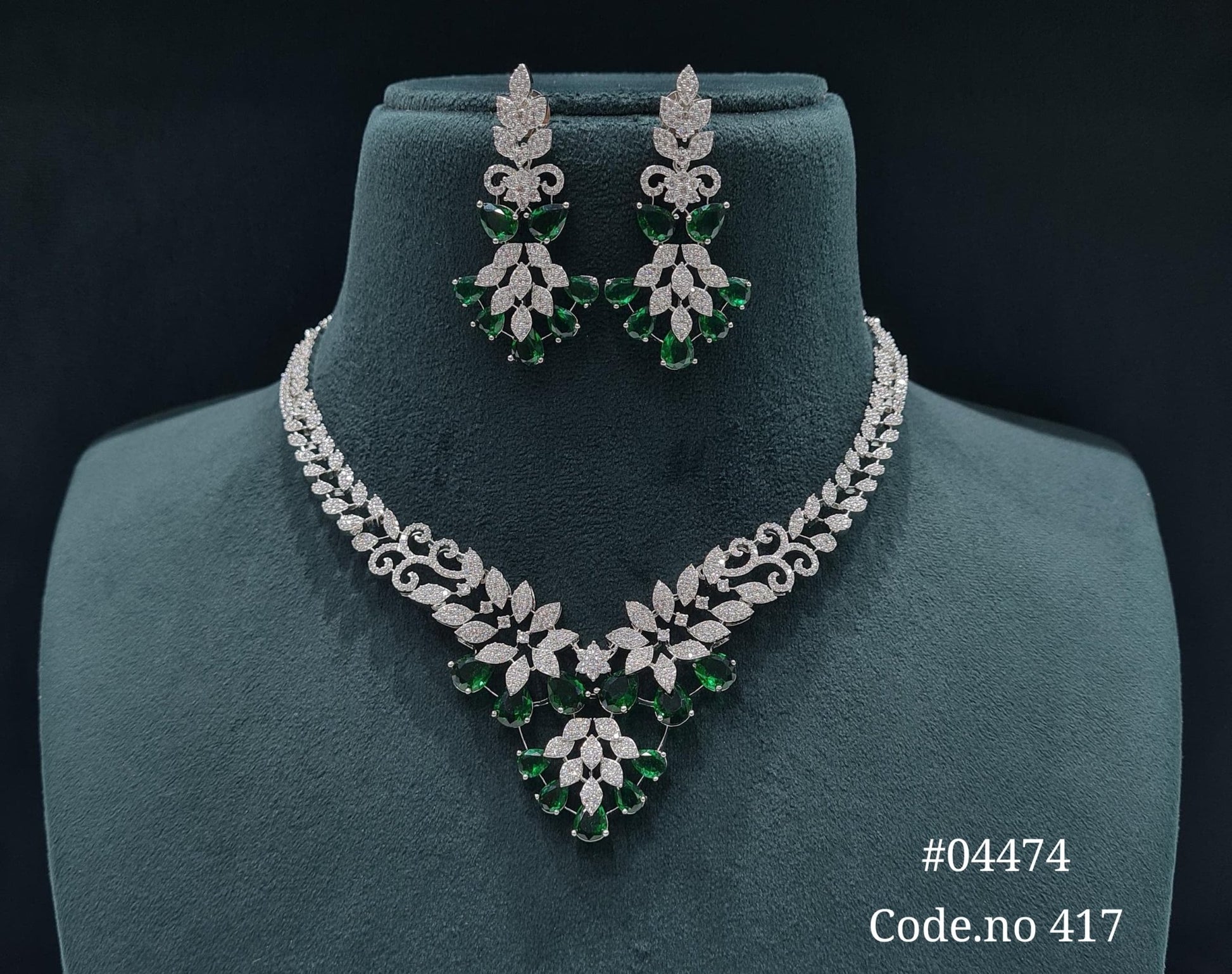 Cz Necklace 04474 - KRISHNA'S SWETA JEWELLERY