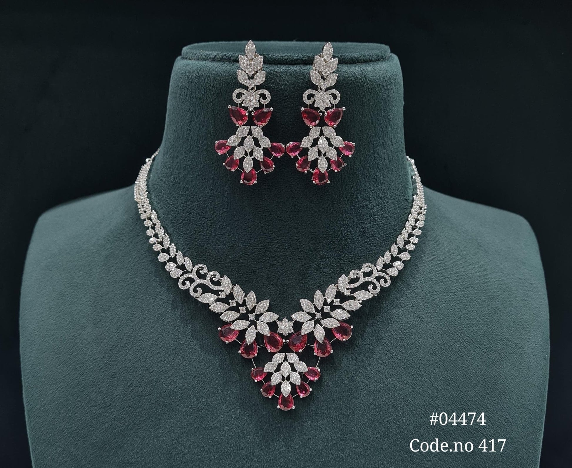Cz Necklace 04474 - KRISHNA'S SWETA JEWELLERY