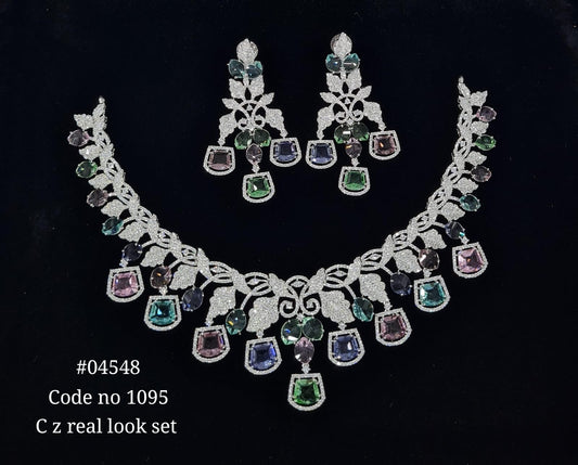 Cz Necklace 04548 - KRISHNA'S SWETA JEWELLERY