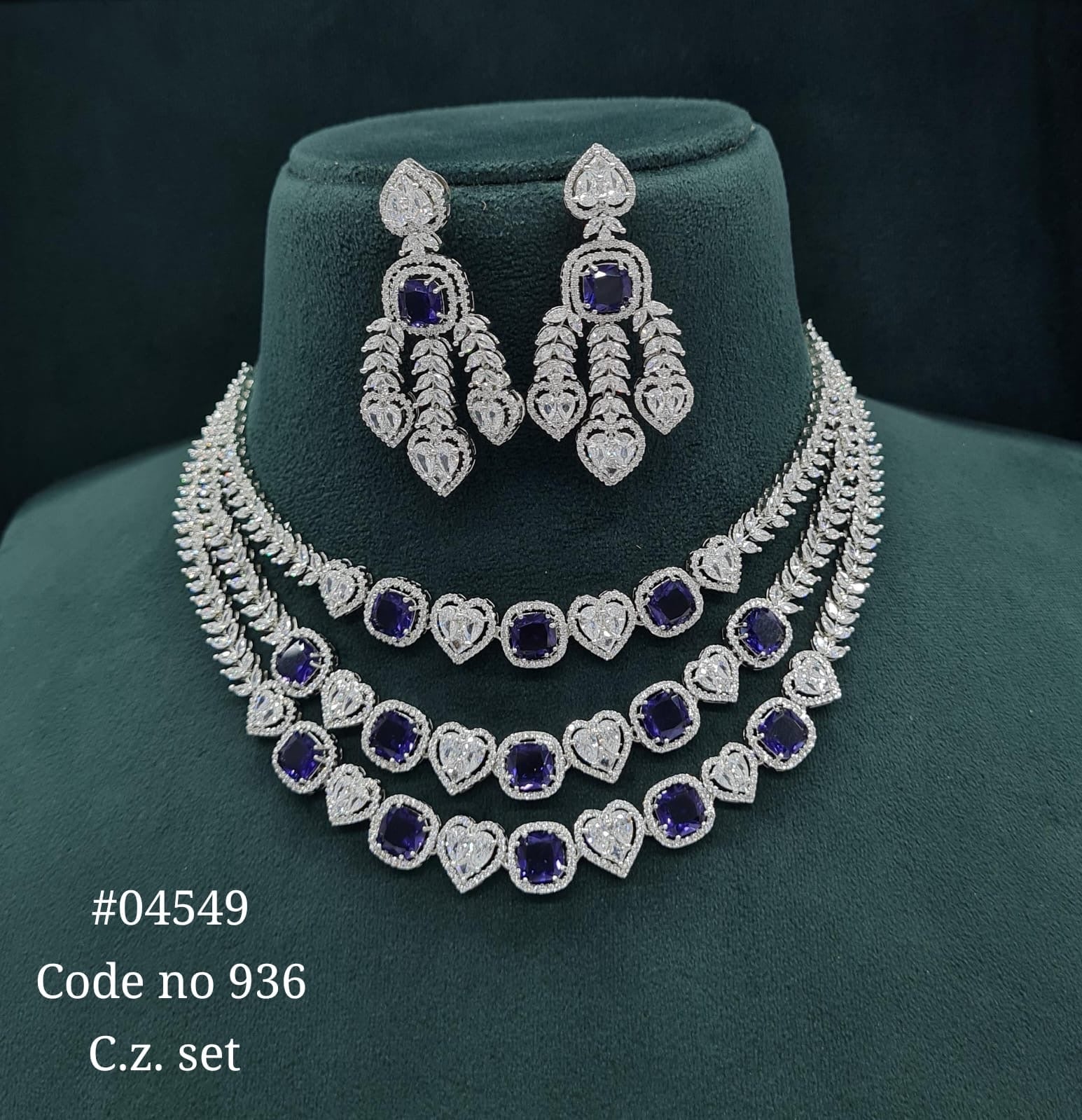 Cz Necklace 04549 - KRISHNA'S SWETA JEWELLERY