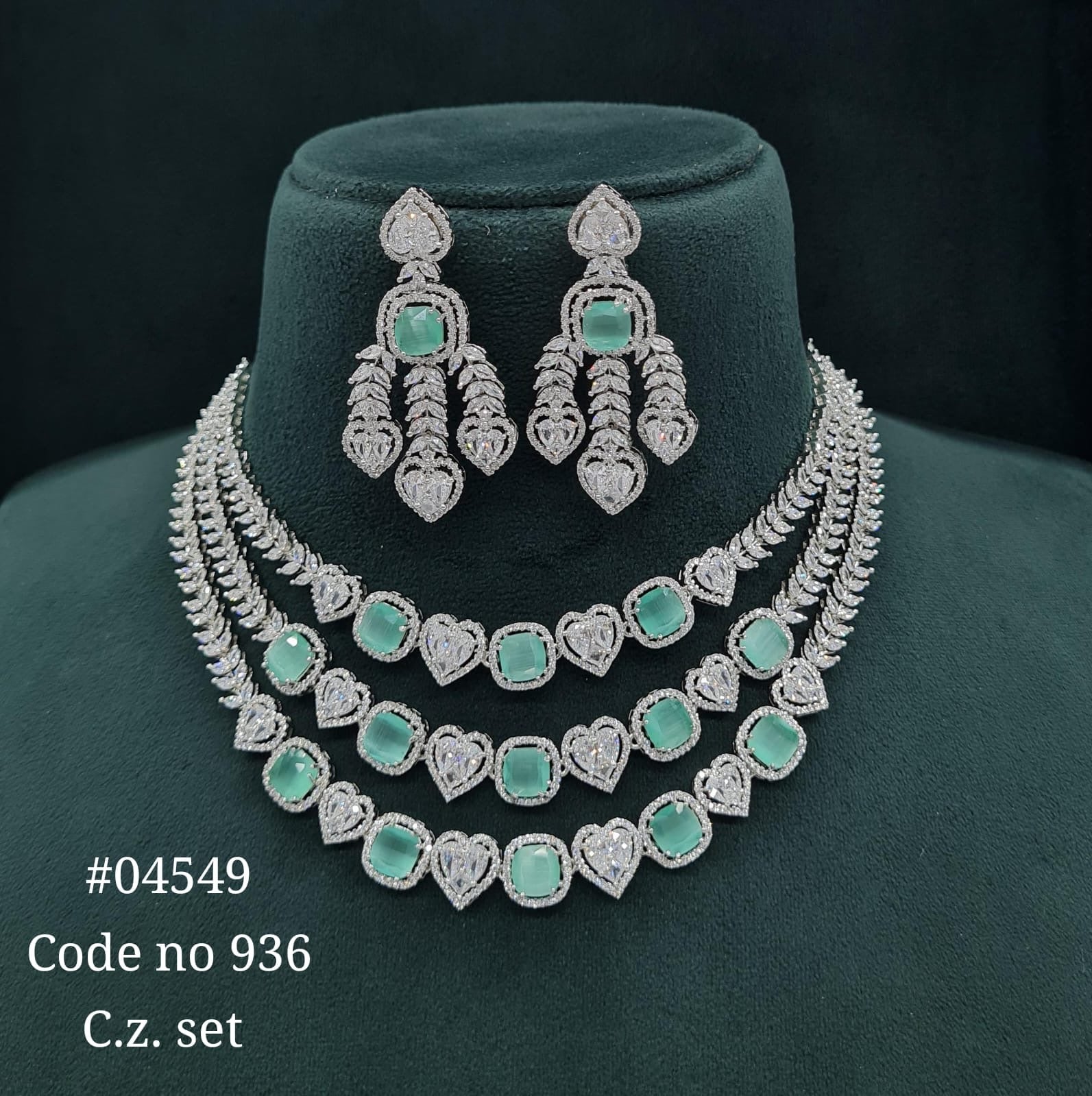 Cz Necklace 04549 - KRISHNA'S SWETA JEWELLERY