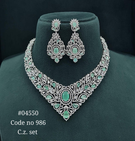 Cz Necklace 04550 - KRISHNA'S SWETA JEWELLERY