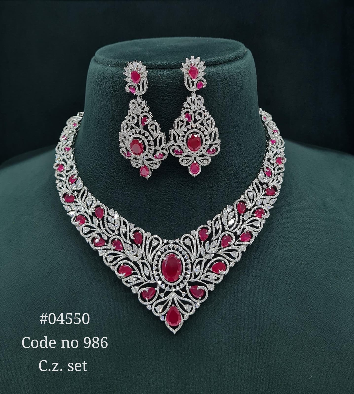 Cz Necklace 04550 - KRISHNA'S SWETA JEWELLERY