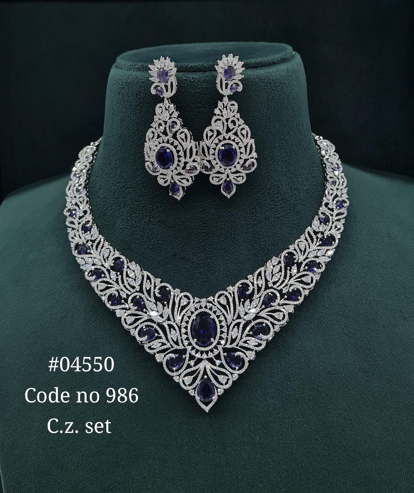 Cz Necklace 04550 - KRISHNA'S SWETA JEWELLERY