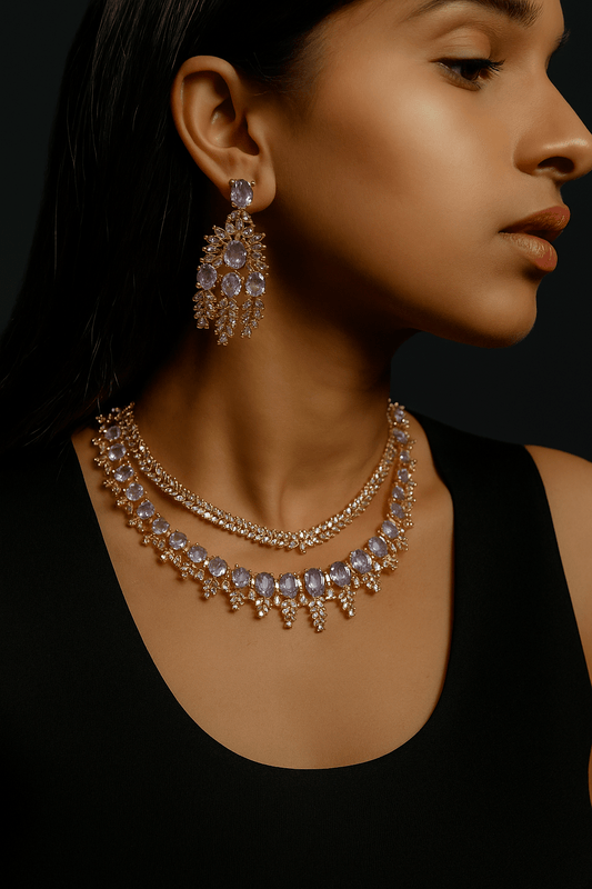 Cz Necklace 04553 - KRISHNA'S SWETA JEWELLERY