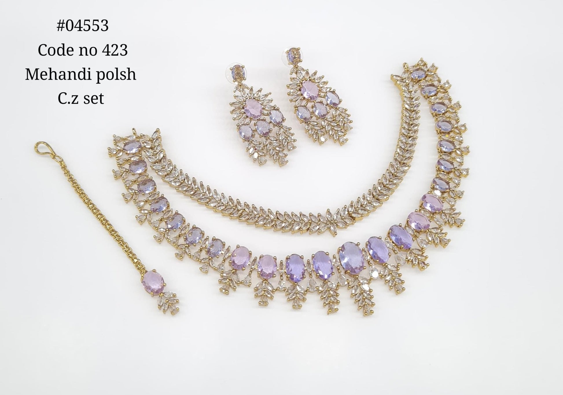 Cz Necklace 04553 - KRISHNA'S SWETA JEWELLERY