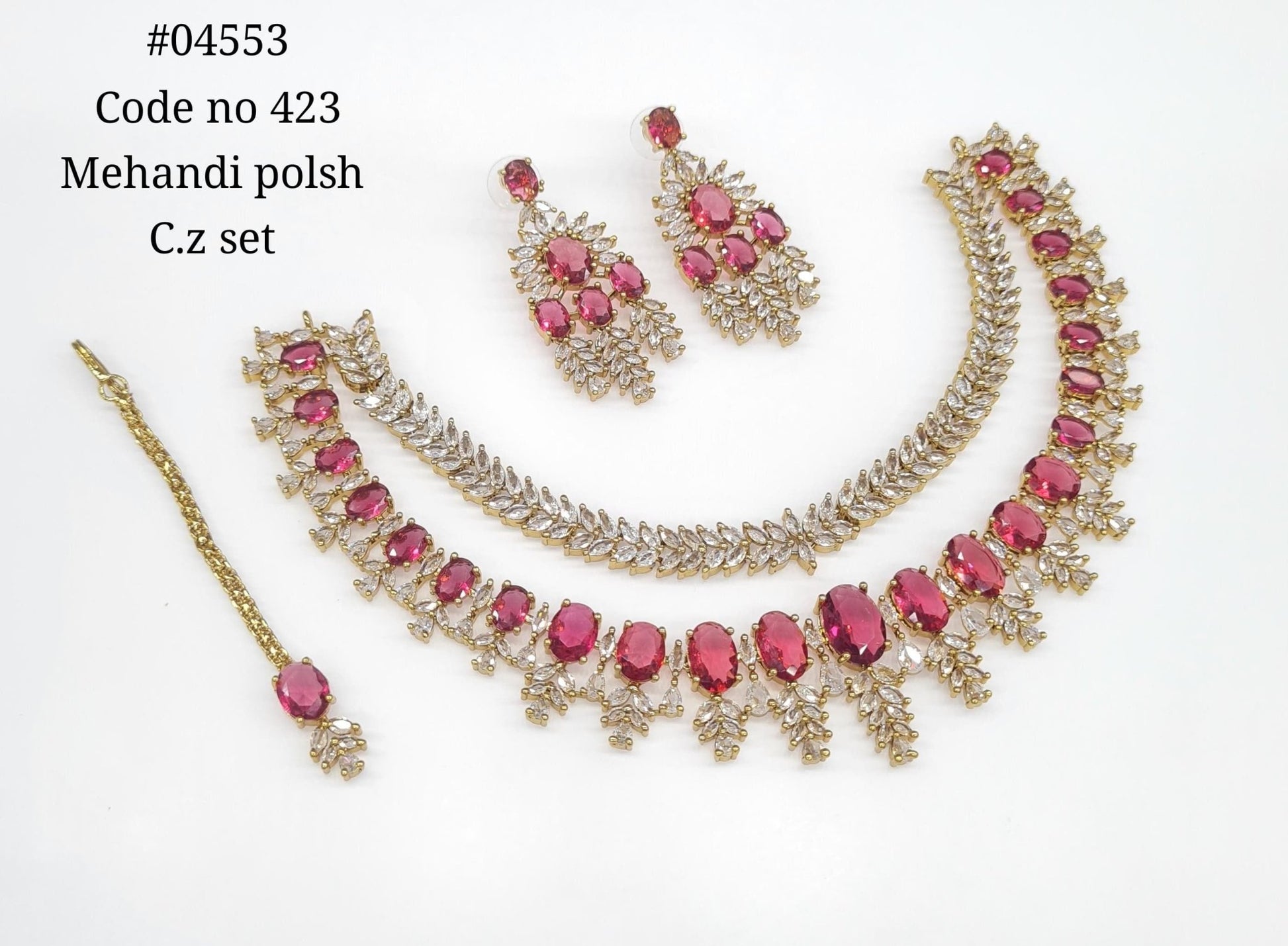 Cz Necklace 04553 - KRISHNA'S SWETA JEWELLERY