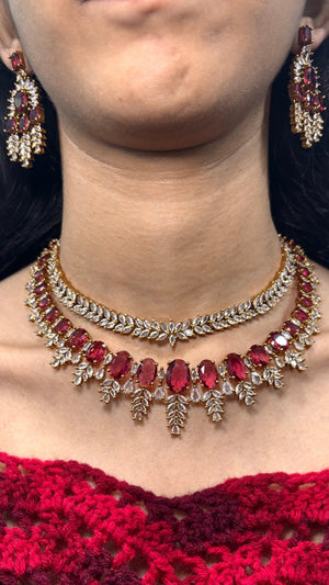 Cz Necklace 04553 - KRISHNA'S SWETA JEWELLERY