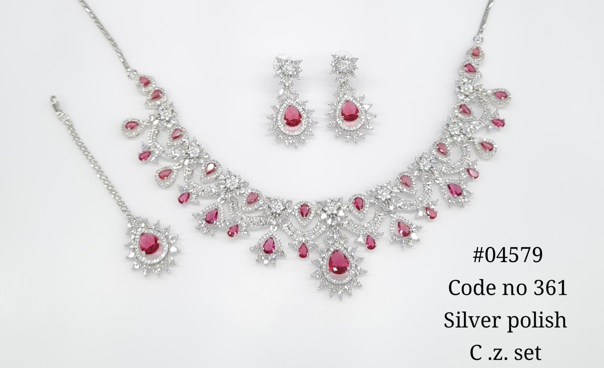 Cz Necklace 04579 - KRISHNA'S SWETA JEWELLERY