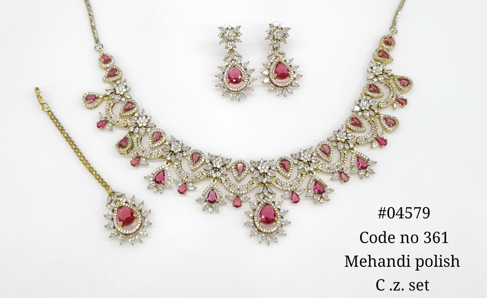 Cz Necklace 04579 - KRISHNA'S SWETA JEWELLERY