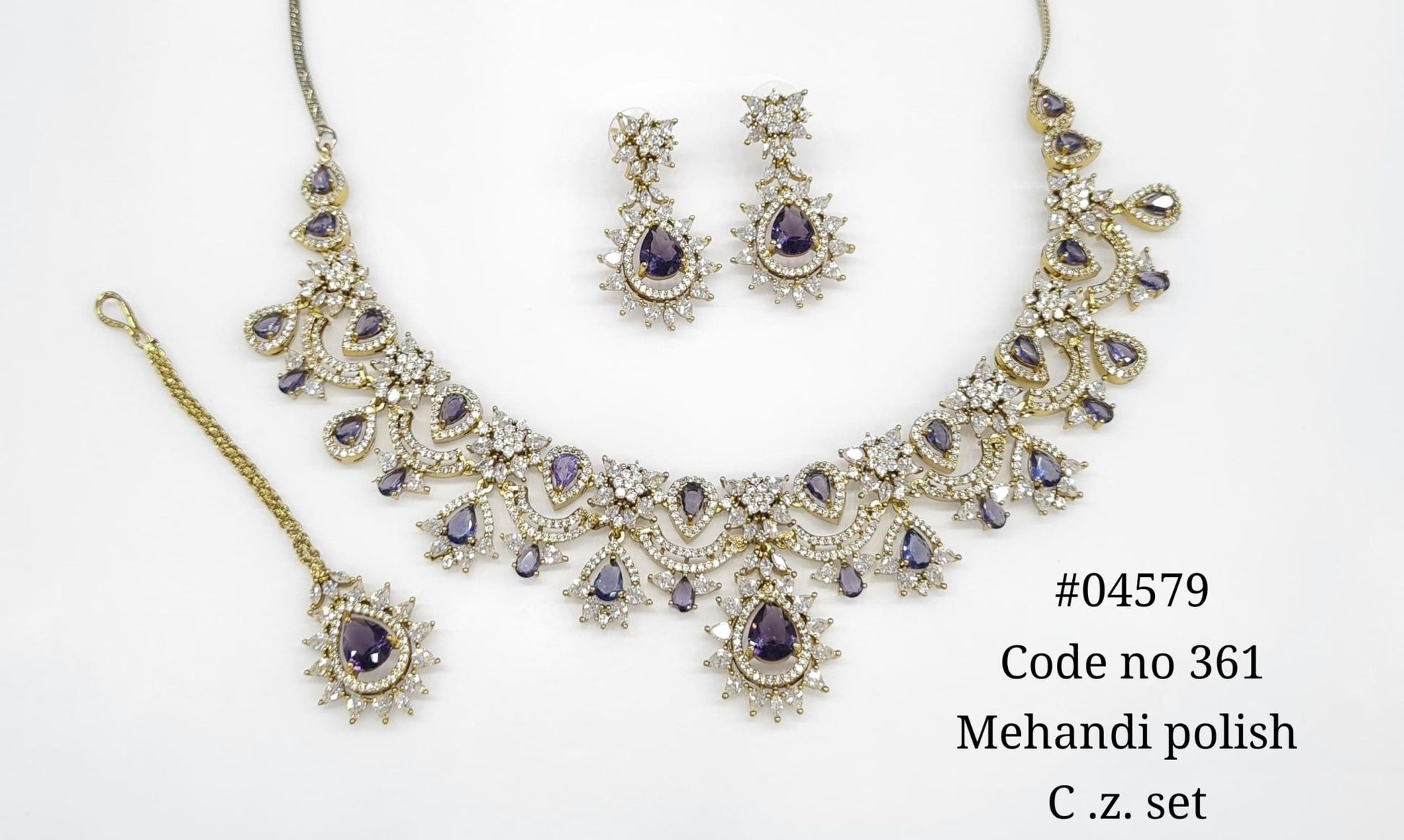 Cz Necklace 04579 - KRISHNA'S SWETA JEWELLERY