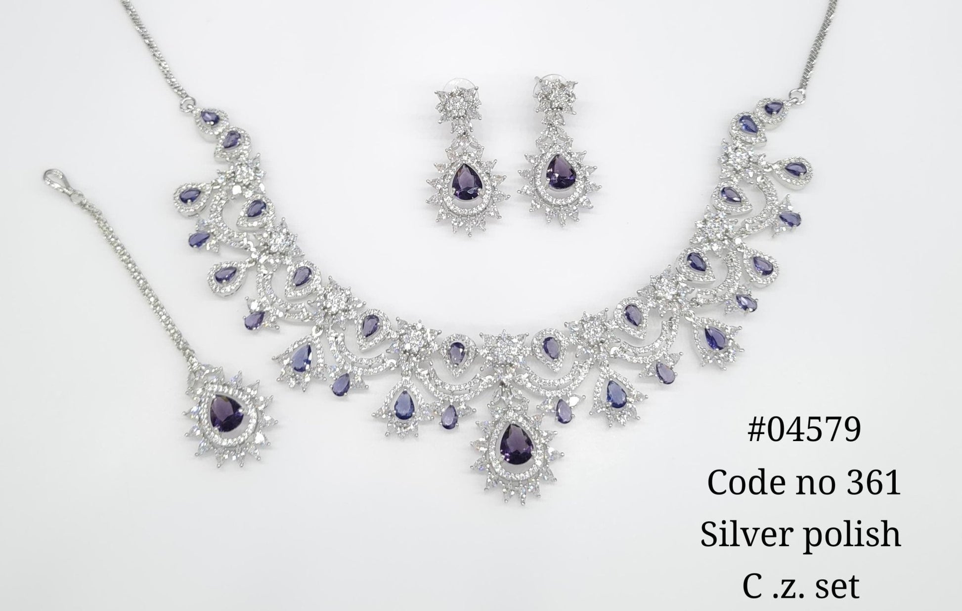 Cz Necklace 04579 - KRISHNA'S SWETA JEWELLERY