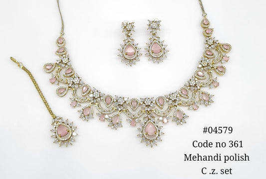 Cz Necklace 04579 - KRISHNA'S SWETA JEWELLERY