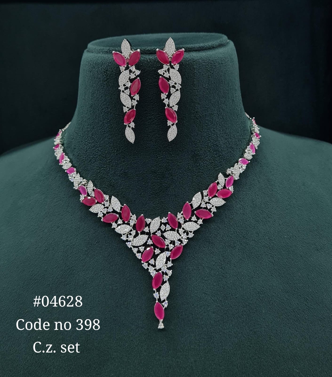 Cz Necklace 04628 - KRISHNA'S SWETA JEWELLERY