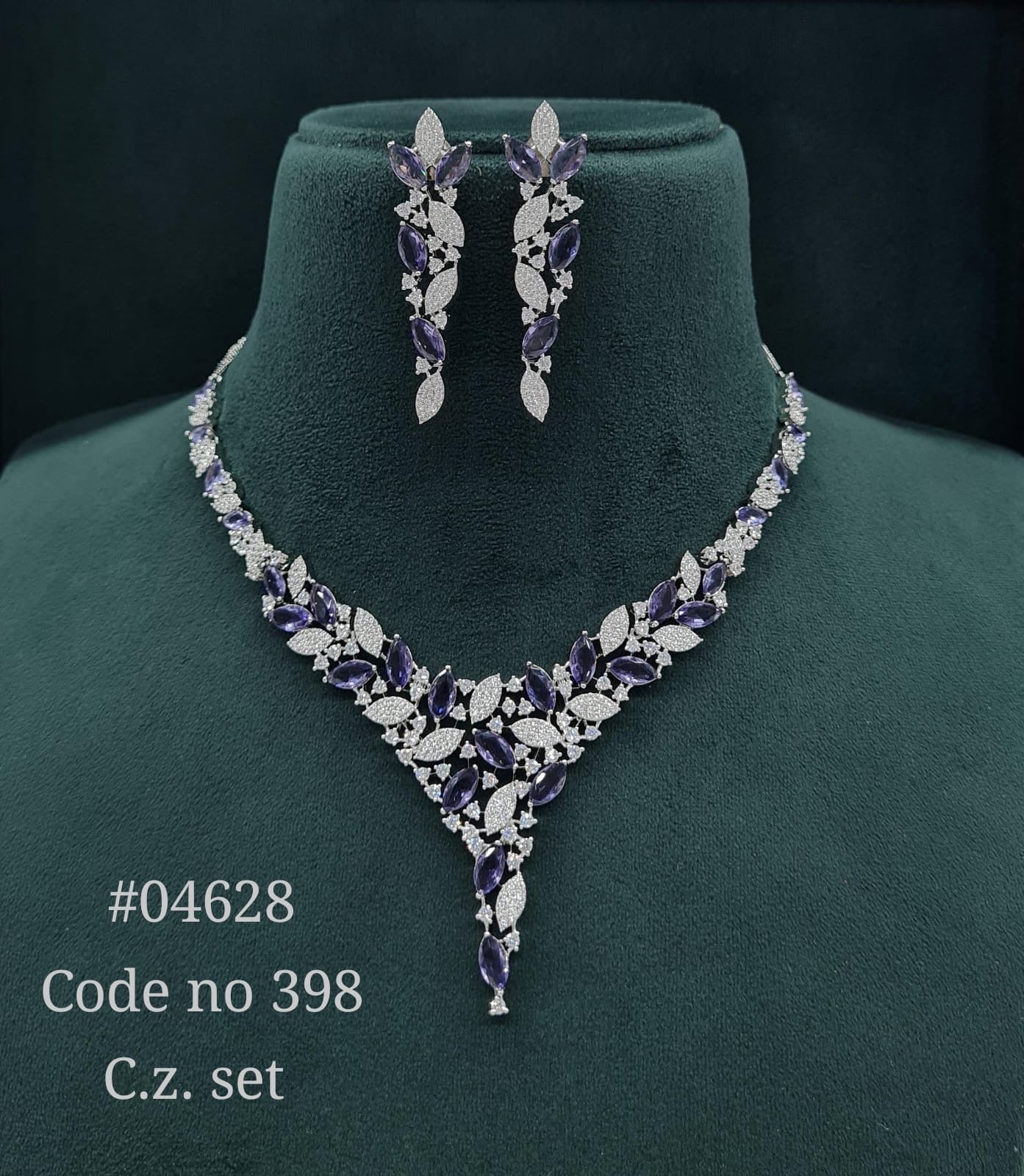 Cz Necklace 04628 - KRISHNA'S SWETA JEWELLERY