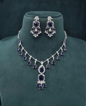 Cz Necklace 04840 - KRISHNA'S SWETA JEWELLERY