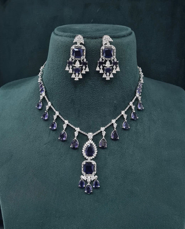 Cz Necklace 04840 - KRISHNA'S SWETA JEWELLERY