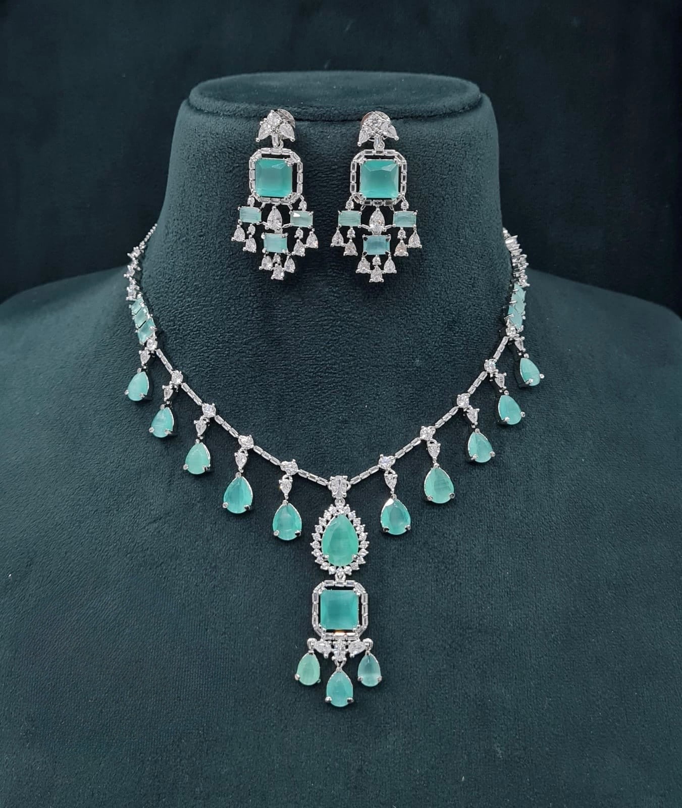 Cz Necklace 04840 - KRISHNA'S SWETA JEWELLERY