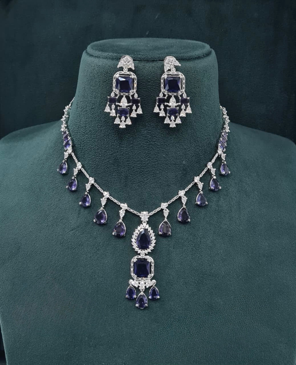 Cz Necklace 04840 - KRISHNA'S SWETA JEWELLERY