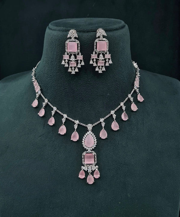 Cz Necklace 04840 - KRISHNA'S SWETA JEWELLERY