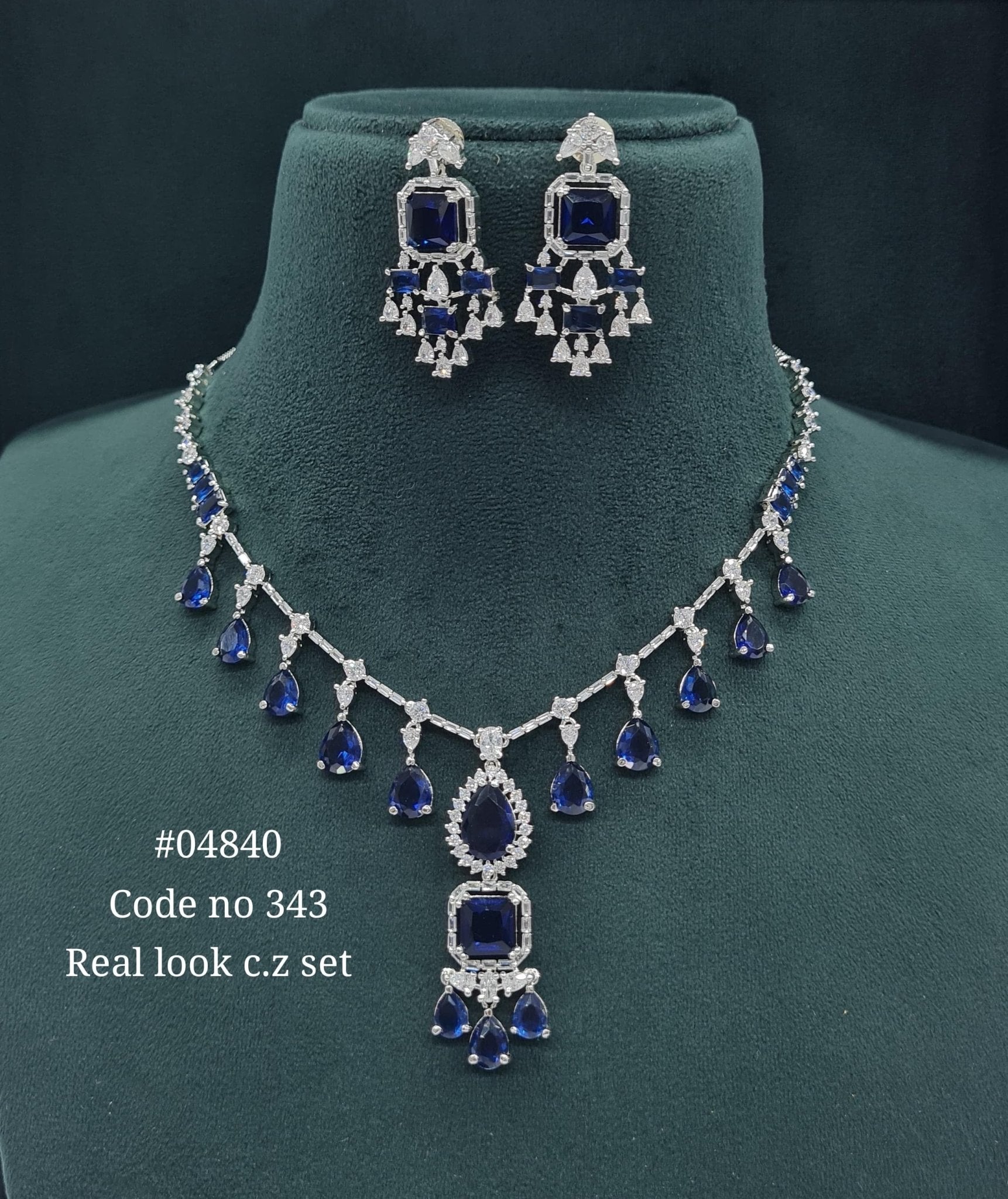 Cz Necklace 04840 - KRISHNA'S SWETA JEWELLERY