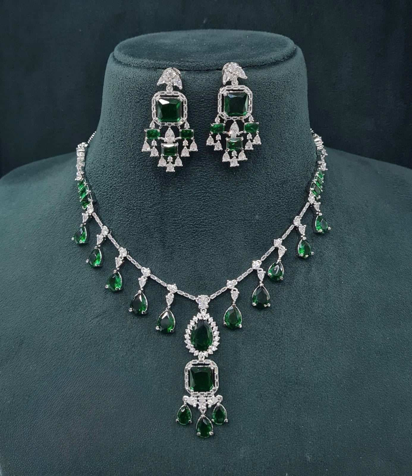 Cz Necklace 04840 - KRISHNA'S SWETA JEWELLERY