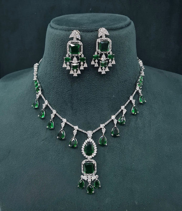 Cz Necklace 04840 - KRISHNA'S SWETA JEWELLERY