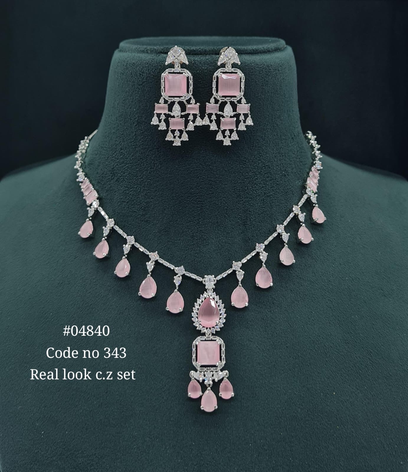 Cz Necklace 04840 - KRISHNA'S SWETA JEWELLERY