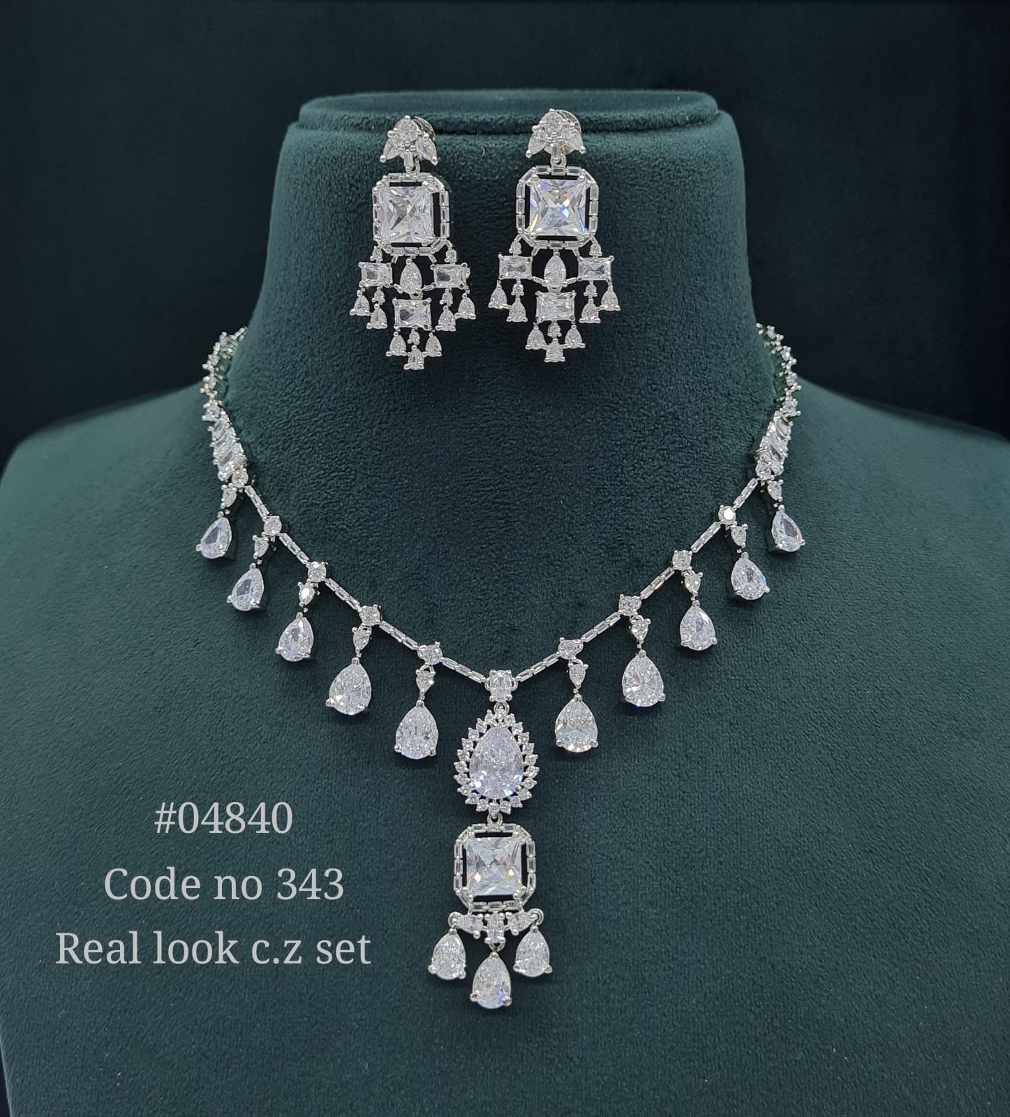 Cz Necklace 04840 - KRISHNA'S SWETA JEWELLERY