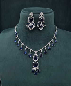 Cz Necklace 04840 - KRISHNA'S SWETA JEWELLERY