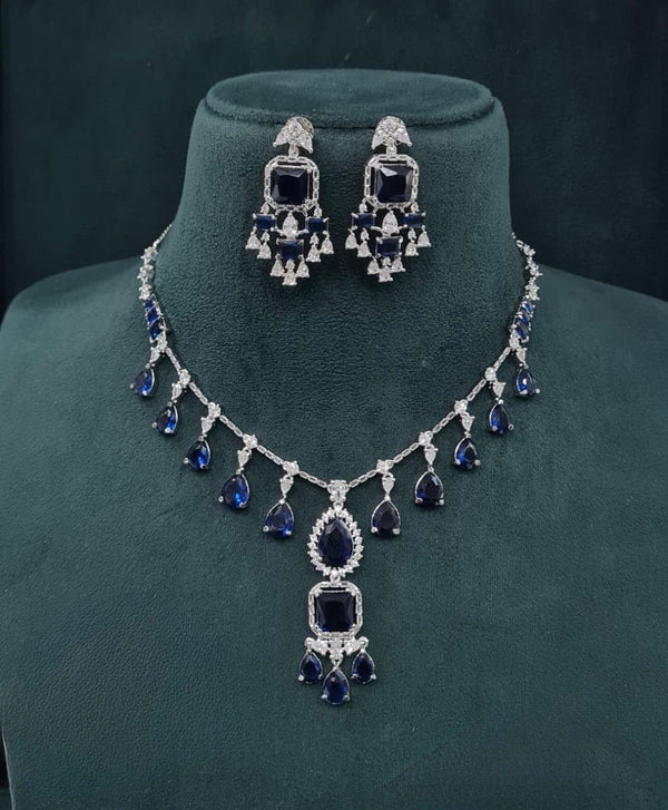 Cz Necklace 04840 - KRISHNA'S SWETA JEWELLERY