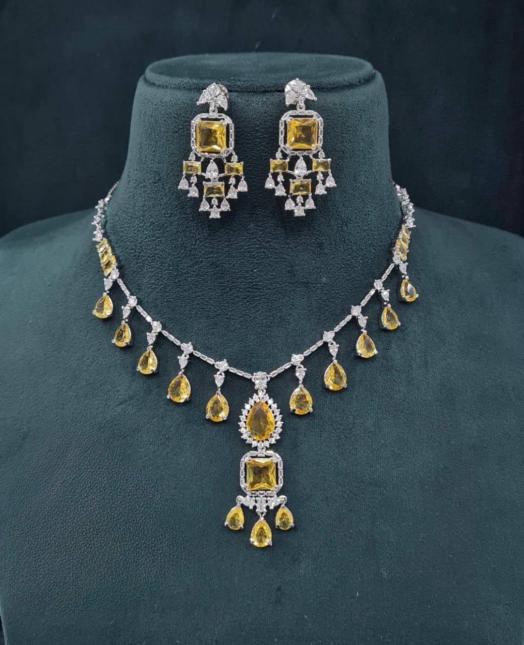 Cz Necklace 04840 - KRISHNA'S SWETA JEWELLERY