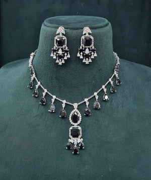 Cz Necklace 04840 - KRISHNA'S SWETA JEWELLERY