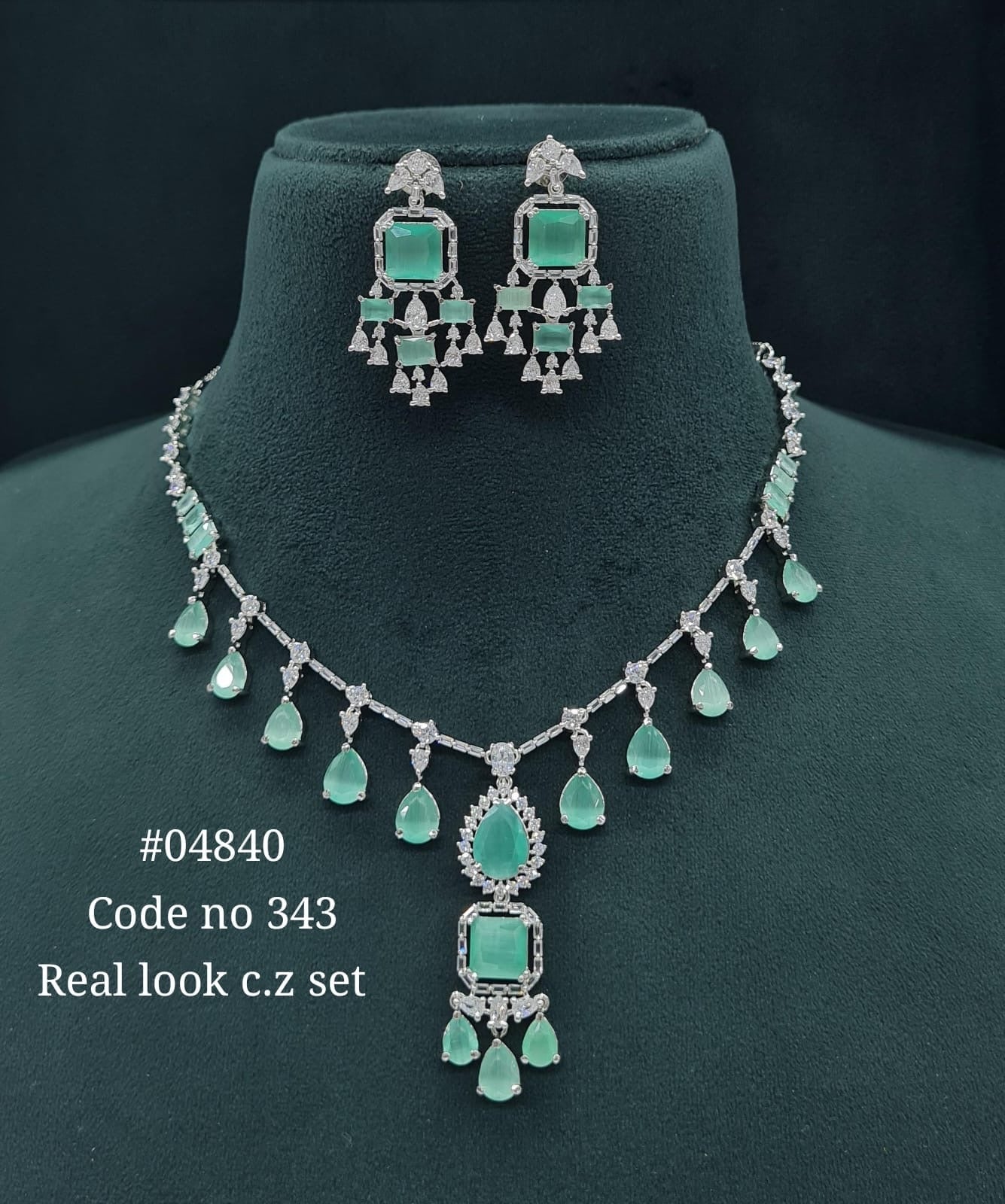 Cz Necklace 04840 - KRISHNA'S SWETA JEWELLERY