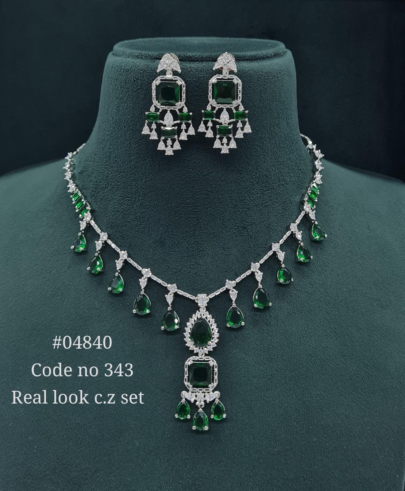 Cz Necklace 04840 - KRISHNA'S SWETA JEWELLERY